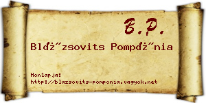 Blázsovits Pompónia névjegykártya